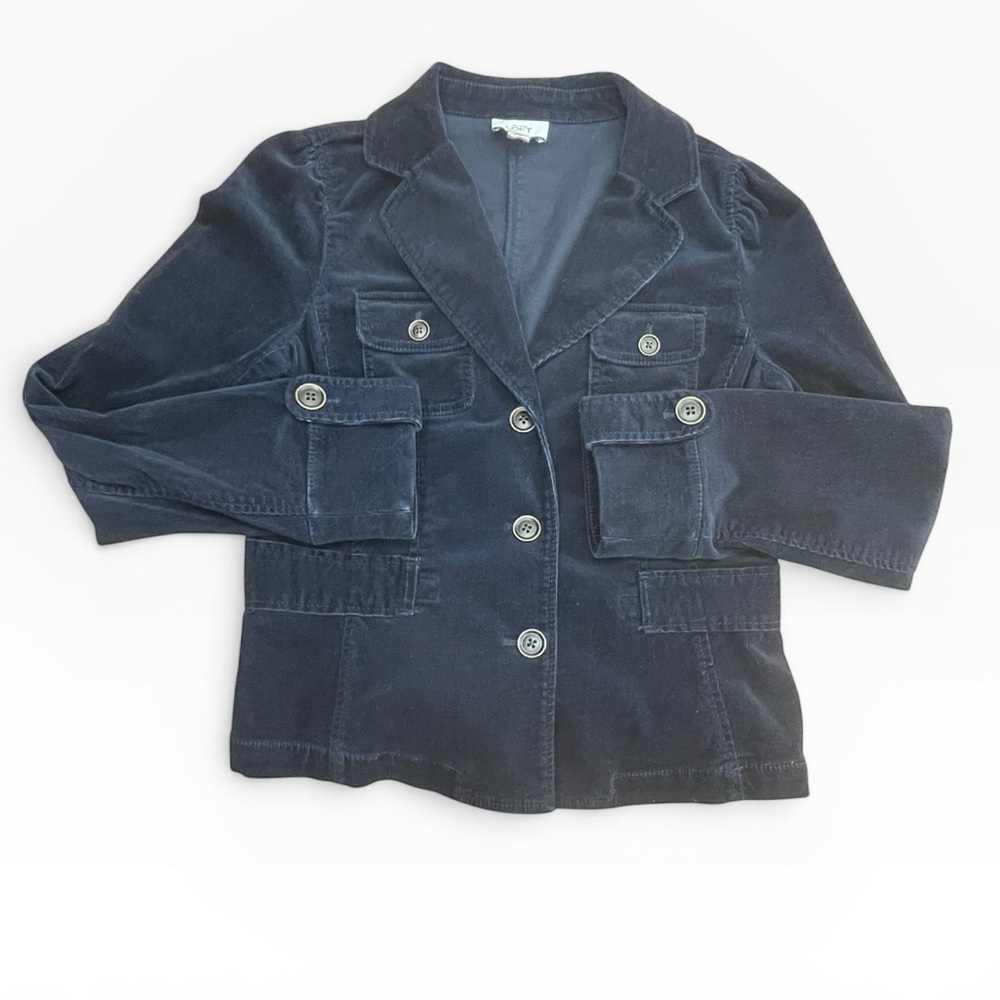 LOFT Navy Corduroy Tailored Blazer size: 8 - Picture 7 of 10